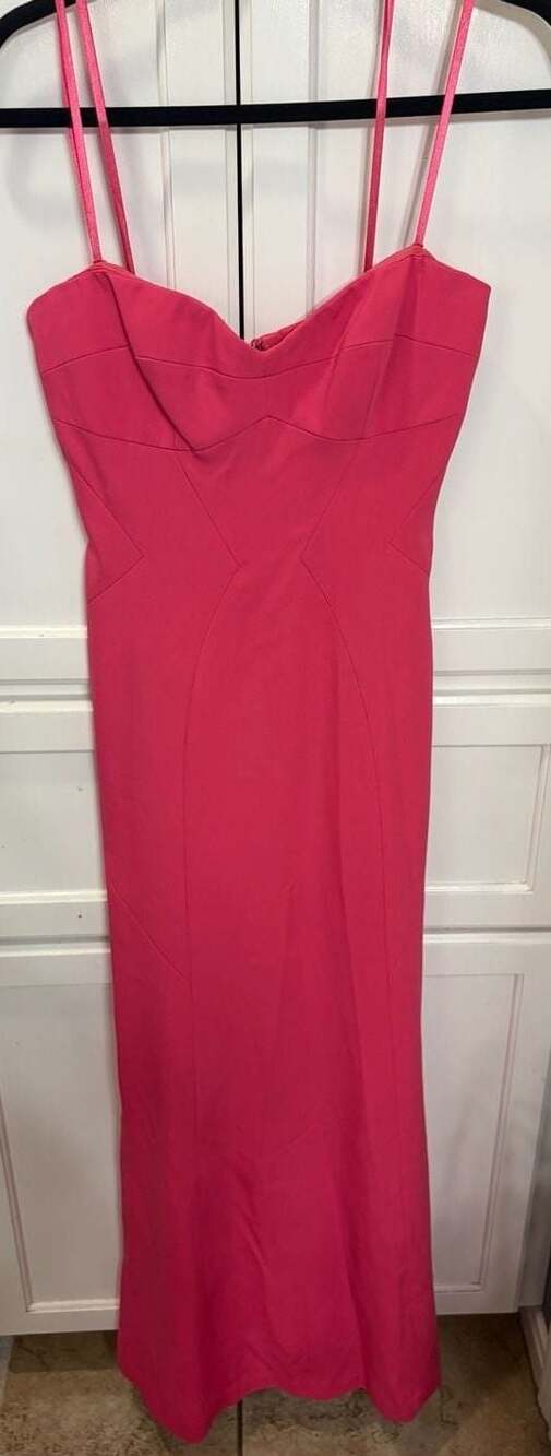 BCBG Maxazria Begonia Pink Maxi Dress Size 4 Sweetheart Neck Formal Evening Gown
